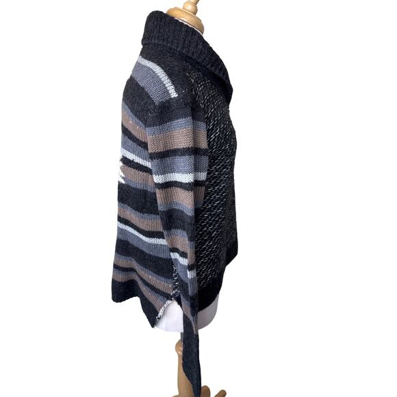 SMARTWOOL Womens CHUP Potlach 1/2 Zip Sweater Aztec SMALL Charcoal Heather - Picture 4 of 7